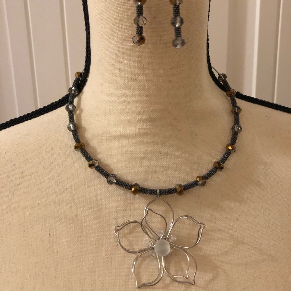 Glasshouse custom made necklace and earring set